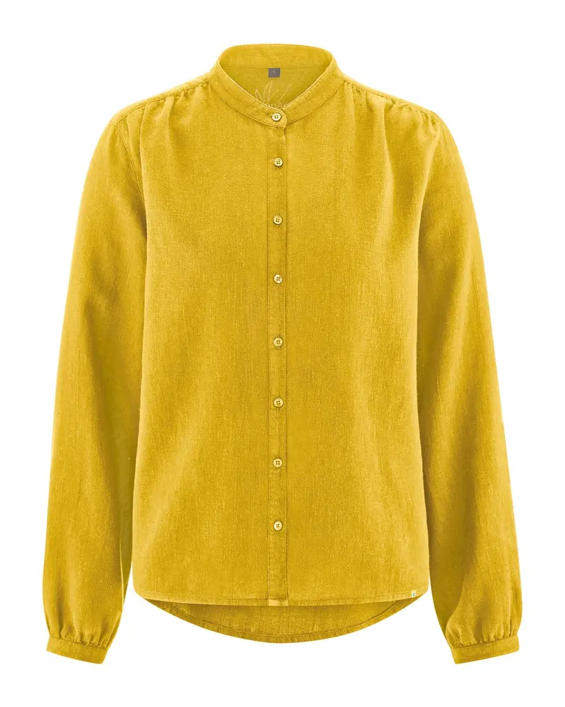 [DH179-curry-X-Small] Camicetta collo coreana - canapa e cotone (curry, XS).webp