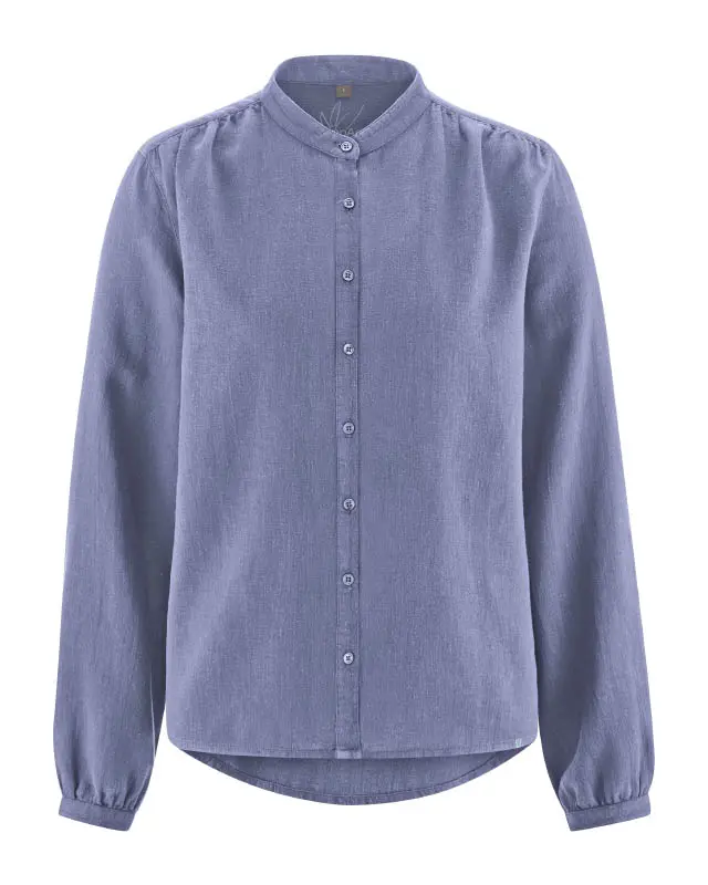 Camicetta collo coreana - canapa e cotone (lavander, XS).webp