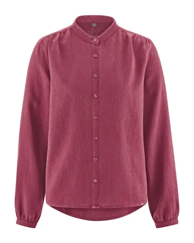 Camicetta collo coreana - canapa e cotone (tinto, XL).webp